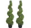 TWO 4' Pre-potted Rosemary Artificial Topiary Trees,