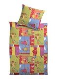 Kinzler Q-17232/99 Baumwoll Kinderbettwäsche Bär Kissen 40 x 60 cm + Bettbezug 100 x 135 cm, bunt