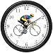 Cyclist Cycling or Biking Wall Clock by WatchBuddy Timepieces (Black Frame)