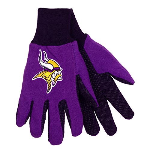NFL Football Multi Color Team Logo Sport Gloves - Pick Team (Minnesota Vikings)