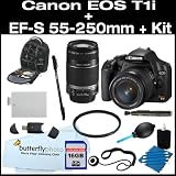 Best Price Canon EOS Rebel T1i 15.1 MP CMOS Digital SLR Camera with 3-Inch LCD and EF-S 18-55mm f/3.5-5.6 IS Lens + Canon 55-250mm f/4.0-5.6 IS + starter Package