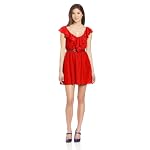 My Michelle Juniors 33 Inch Ruffle Neckline Smock Waistband Dress