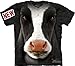 Mountain Black Cow Face Adult Size T-shirt , Black , Large