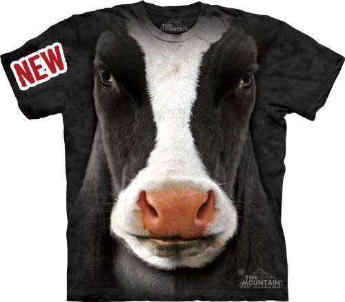 Mountain Black Cow Face Adult T-shirt