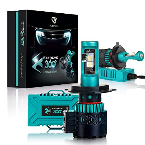 Glowteck EXTREME360 LED Headlight Conversion Kit 9007 (HB5) CREE XHP50 Chip From Halogen/HID/Xenon Car Headlamp 2 Year Warranty