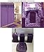 WPM 19 Piece Bath Accessory Set Purple Zebra Bathroom Rugs & Shower Curtain & Accessories