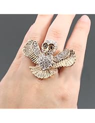 Rhinestone Owl Fashion Stretch Ring FG2642-R1078