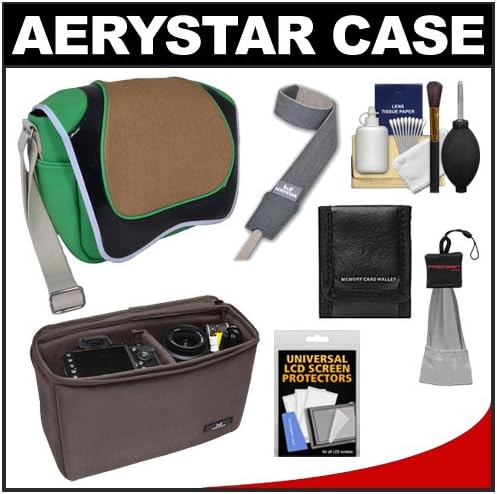 Aerystar Seto Digital SLR Camera Messenger Bag with Insert Bag + Camera Strap + Cleaning & Accessory Kit