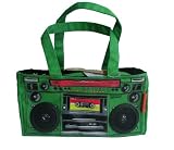 Loop NYC Parcel 2008 * Green * Audio Couture Super Cute Shoulder Tote Bag With Usable Speakers -- Plug In Your MP3 and Jam !
