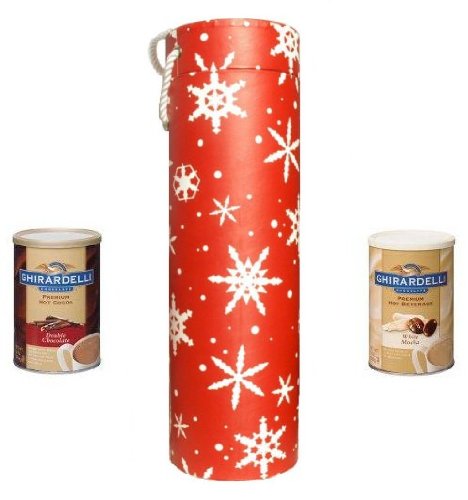 Ghirardelli Snowflake Holiday Hot Chocolate Gift Set,White Mocha Cocoa and Double... by The Beverage Gourmet