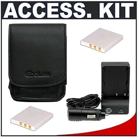 Casio Exilim EX-CASE-20 Leather Case (Black) + (2) Spare NP-40 Battery Packs + Mini... by Casio