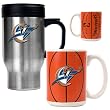 Washington Wizards Stainless Steel Travel Mug & Gameball Ceramic Mug Set - Primary Logo NBA Basketball