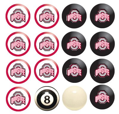 Ohio State University Pool Balls Home and Away Set