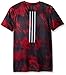 adidas Big Boys' Performance Short Sleeve Tee, Scarlet/Black Print, Large/14-16