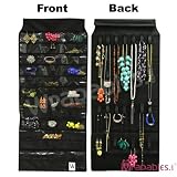 Wrapables 39 Pocket Black Polyester Hanging Jewelry Organizer with 28 Holding Loops