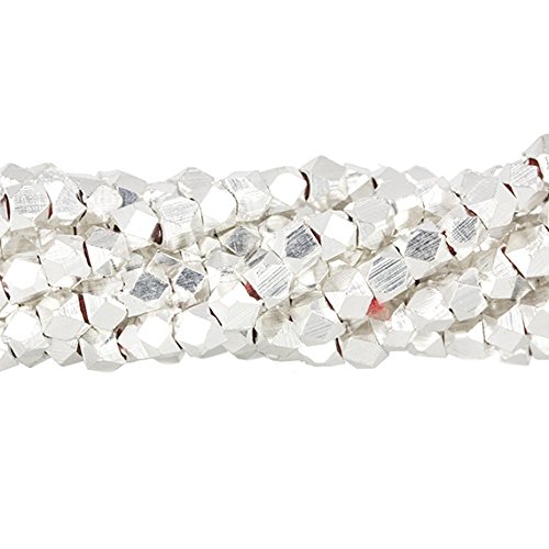 2mm Sterling Silver Plated Copper Faceted Nugget