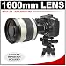 Rokinon 800mm Multi-Coated Mirror Lens with 2x Teleconverter (=1600mm) for Canon EOS Rebel XSi, XS, XTi, XT, T1i, 5D, 30D, 40D & 50D Digital SLR Cameras