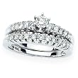 14K White Gold 3/4 ct. Diamond Engagement Set