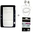 Black Color Amazon Kindle 2 E-Book Reader Silicone Rubber Skin Case + Kindle2 Stereo Sound Earbud Headphones + Kindle2 Anti Scratch LCD Screen Protector