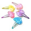 10 Pair Set Color Coated Metal Snap Heart Hair Clips