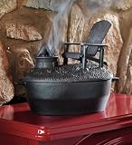 Cast Iron Adirondack Chair And Fire Pit Wood Stove Steamer, in Black