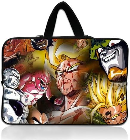 HUADO New Style dragon ball z Laptop Handbag Portable Laptop Carrying Bag Twin Sides Patterns Waterproof Canvas Fabric Case for 17 17.3 Inch Laptop