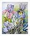 Iris Watercolor Art Prints Purple Irises Flower Painting Wall Art, Matted to 11x14