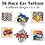 Race Car Party Favor Pack for 12 (12 Make-a-race Car Sticker Sheets, 12 Race Car Pencil Stationary Sets, & 36 Racing Tattoos)