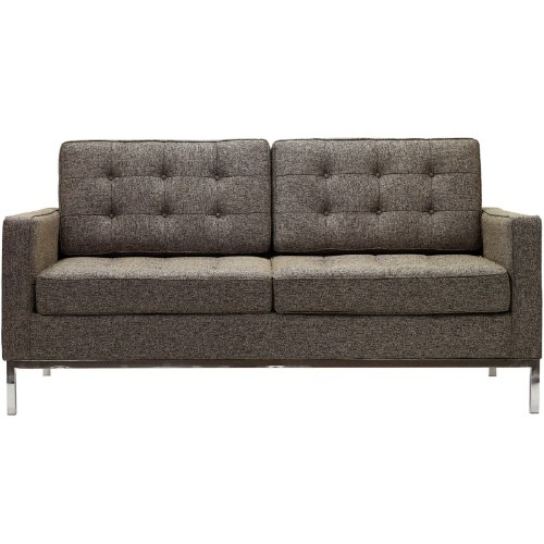 LexMod Florence Style Loveseat in Oatmeal Wool On Sale