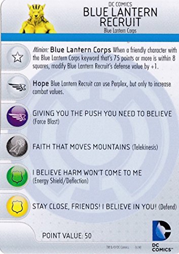 Heroclix DC War of Light #007 Blue Lantern Recruit Figure Complete with Character Card