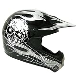 New Motocross ATV Dirt Bike MX Adult Racing Black Skull Helmet, M