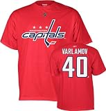 Simeon Varlamov Red Reebok Name and Number Washington Capitals T-Shirt