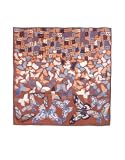 Fendi Brown Logo & Butterflies Chiffon Silk Square Scarf