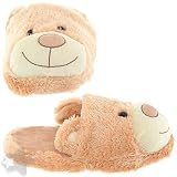Tan Bear Slippers for Women