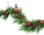 6' x 13" Mixed Long Needle Pine Christmas Garland With Apples & Berries