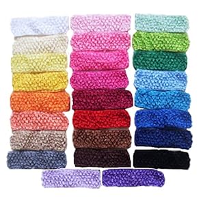 Qandsweet Baby Girl's Stretch Headbands Crochet Hair Bands (26pack)