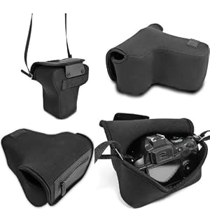 USA Gear Neoprene FlexSleeve for Nikon, Canon EOS, and Sony Alpha Digital SLR Cameras