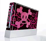 Pink Screaming Crossbones Decorative Protector Skin Decal Sticker for Nintendo Wii Console