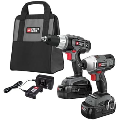 PORTER-CABLE PC218IDC-2 18-Volt NiCd Drill/Impact Driver 2-Tool Kit