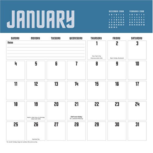Star Trek: 2009 Wall Calendar under Star Trek in The Books Store