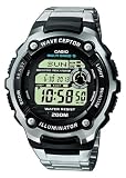 Casio Wave Ceptor - WV-200DE-1AVER - Montre Homme - Quartz Digitale - Bracelet en Acier - Radio Pilotée - Multifonctions