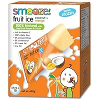 Smooze All Natural Fruit Ice,Coconut + Mango, 22 Ounce Boxes (Pack of 4)