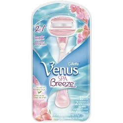 Gillette Venus Spa Breeze Womens Razor, 1 Razor 2 Razor Refill Cartridges