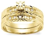 10k Diamond Bridal Set (.07 cttw, I-J Color, I3 Clarity), Size 7