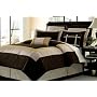 8 PC. CLASSIC SUPER BED IN A BAG COMFORTER SET W/ MATCHING PILLOWS, QUEEN, CHOCOLATE