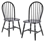 Set of 2 Windsor Chairs with Curved Legs