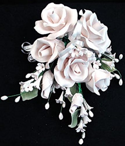 Oasis Supply Gum Paste Decorative Cake Topper - Rose Sprays (Garden Rose Spray - Jumbo - White)
