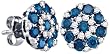 Beautiful White Gold 1.50 Ctw Blue Diamond Earrings ** SPECIAL **