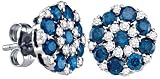 Beautiful White Gold 1.50 Ctw Blue Diamond Earrings ** SPECIAL **