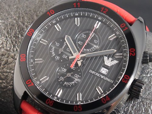 Armani Emporio Quartz Chronograph Red Band Men Armani Emporio Quartz Chronograph Red Band Men